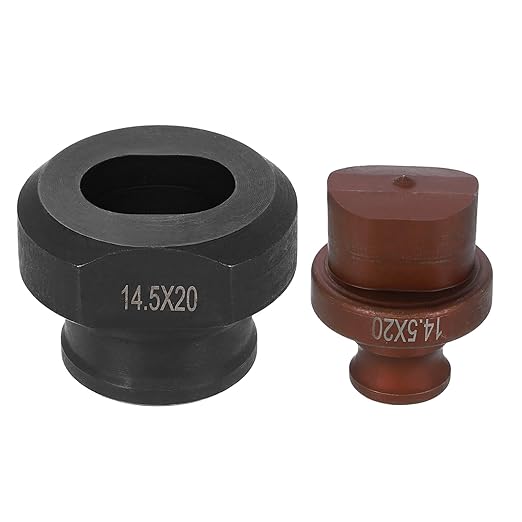 HARFINGTON Hydraulic Hole Punch Die 14.5x20mm Oval Hole 40Cr Steel Electric Punching Kit for MHP-20 JP-20 Electric Punching Machine, Burgundy & Black