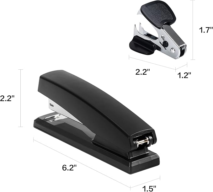 Deli Stapler, Desktop Stapler, 2 Pack, Office Staplers, 25 Sheet Capacity, Includes 2000 Staples and 2 Staple Removers, 2 Pack, Black
