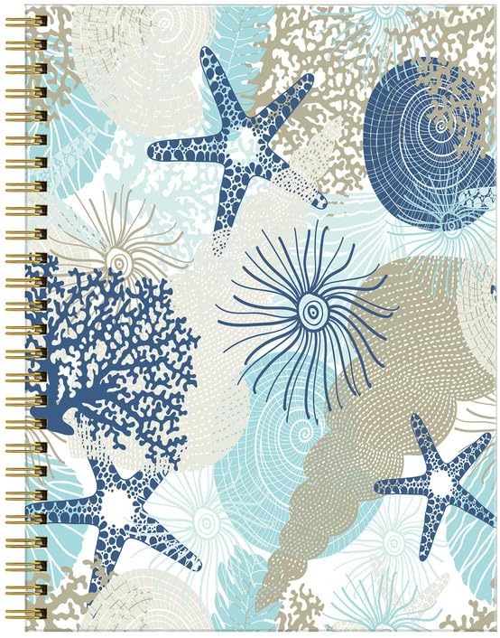 Spiral Journal Notebook for Women,A5 College Ruled Notebooks 6"x 8.4", 120 Pages (60 Sheets) Lined Journal with Premium Thick Paper,Perfect for School Office Home(Cute Coral Seashell)