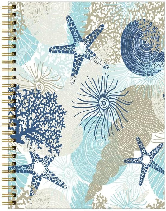 Spiral Journal Notebook for Women,A5 College Ruled Notebooks 6"x 8.4", 120 Pages (60 Sheets) Lined Journal with Premium Thick Paper,Perfect for School Office Home(Cute Coral Seashell)