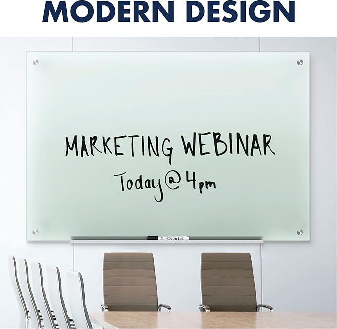 Quartet Glass Whiteboard, Non-Magnetic Dry Erase White Board, 4' x 3', Frosted Surface, Infinity (G4836F)