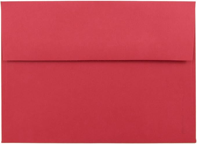 JAM PAPER A7 Colored Invitation Envelopes - 5 1/4 x 7 1/4 - Red Recycled - Bulk 250/Box