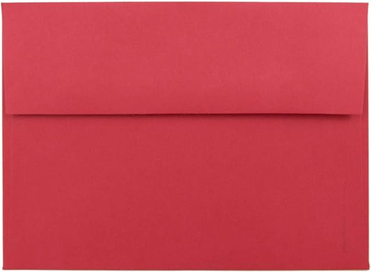 JAM PAPER A7 Colored Invitation Envelopes - 5 1/4 x 7 1/4 - Red Recycled - Bulk 250/Box