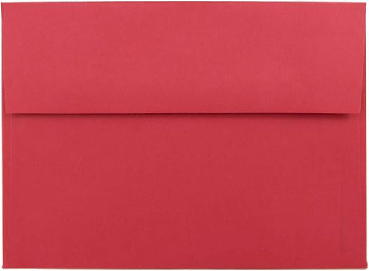 JAM PAPER A7 Colored Invitation Envelopes - 5 1/4 x 7 1/4 - Red Recycled - 50/Pack