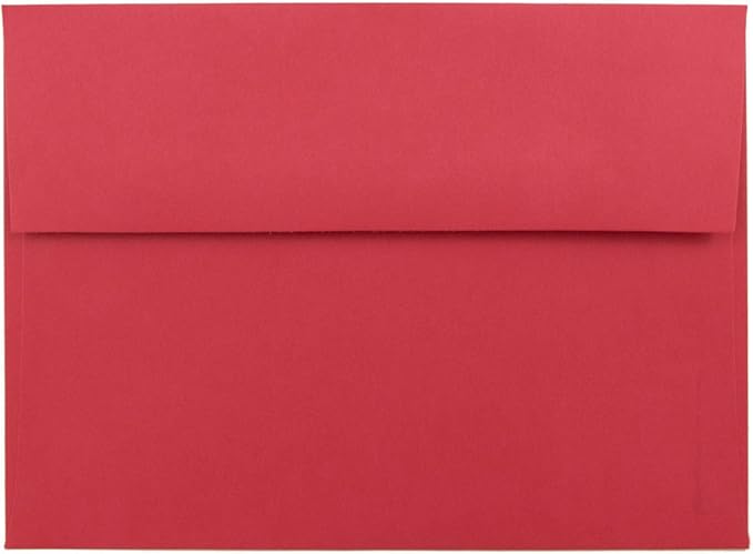 JAM PAPER A7 Colored Invitation Envelopes - 5 1/4 x 7 1/4 - Red Recycled - 100/Pack