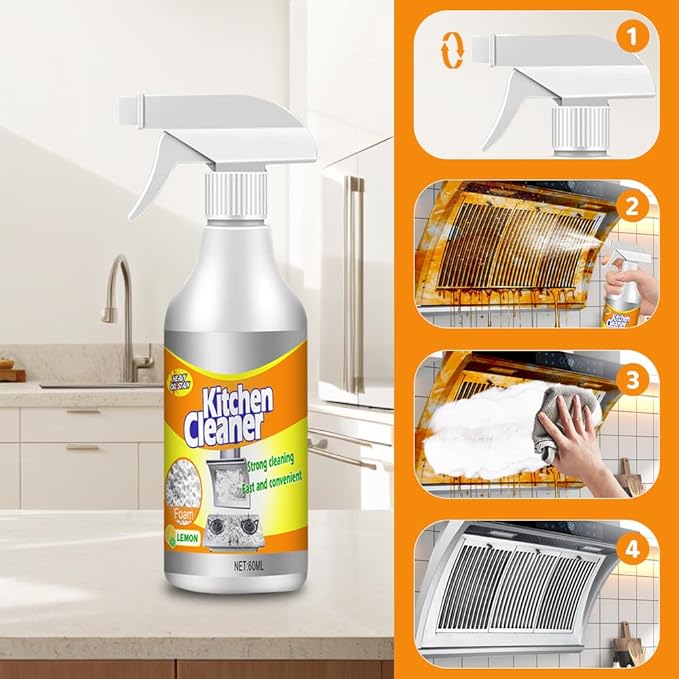 Kitchen Foam Cleaner, 2025 Upgraded All-Purpose Cleaner, Portable Grease Remover for Home Kitchen, Durable Stove Cleaners for Restaurant, Easy Clean Pot and Pan Cleaners for Housewife (2)
