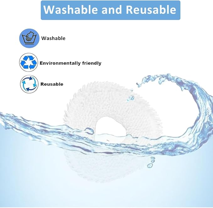 Avaenzo 6 Pack Replacement Mop Pads Compatible with Narwal Freo Pro X Ultra Narwal Freo Z Ultra Z10 T10 J3 J4 J5 R10 Microfiber Resuable Mop Cloth Robot Vacuum Cleaner Accessories
