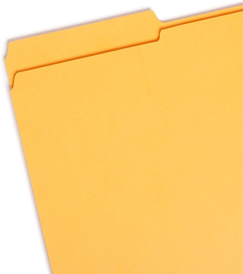 Smead File Folder, Reinforced 1/3-Cut Tab, Legal Size, Goldenrod, 100 per Box (17234)
