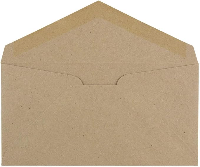 JAM PAPER Monarch Premium Envelopes - 3 7/8 x 7 1/2 - Brown Kraft Paper Bag - 100/Pack
