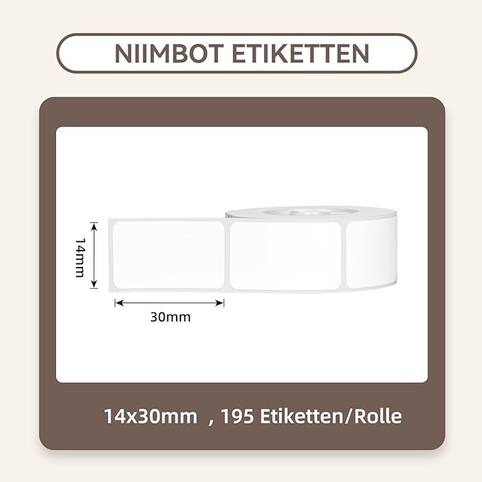 NIIMBOT D11 Label Maker Tape D110 Labels 3Rolls, Self-Adhesive Labeling Tape Replacement 0.55" X 1.18" (14 X 30mm) Thermal Label Refills for Home Office, 630 Labels/3Rolls, White