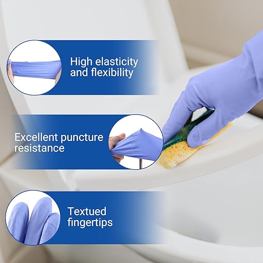 JMU Nitrile Gloves Medium Bulk 2000 Count, 3.5 Mil Disposable Gloves Latex-Free, Violet Blue