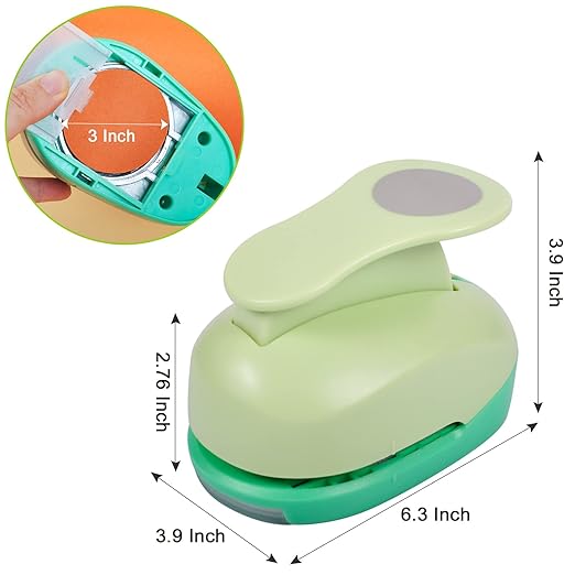 UCEC Paper Punch, 3 Inch Circle Punch Large Hole Puncher Paper Circles Craft Puncher Handmade Paper Punches for Crafting Scrapbooking Cards Arts Fun Projects Back to School Supplies