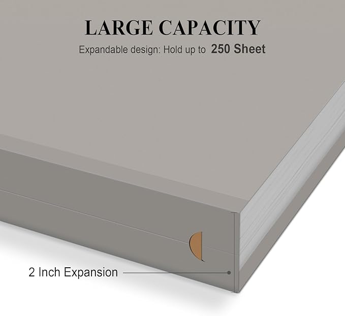 ViVin Hanging File Folders, 1/5-Cut Adjustable Tabs with 24 Per Box, 2 Inch Expansion, 24 Pack Letter Size Hanging File Folders, Designed for Office Home School Filing Cabinet(Gray)