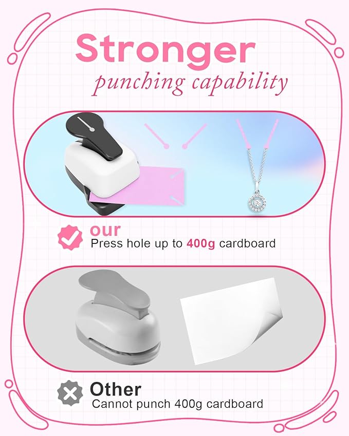 UCEC Corner Necklace Card Punch, Corner Paper Punch Necklace Hole Puncher for Cards, Necklace Hanging Card Hole Punch for Selling & Displaying Jewelry to DIY