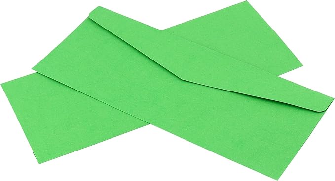 SHEUTSAN 500 Pack 9.5 x 4 Inch Green envelopes, Greeting Card Envelopes, Standard V Flap Business Mailing Envelopes for Greeting Cards, Invitations, Mailing