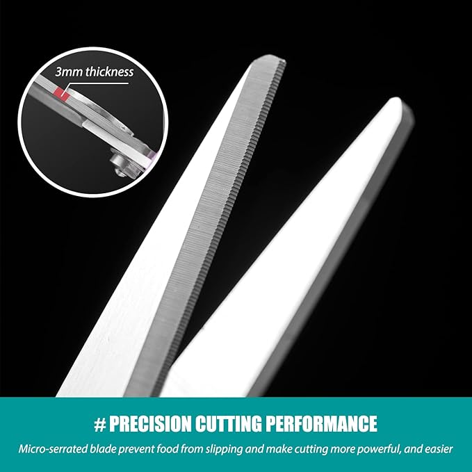 KUNIFU Kitchen Scissors, All Purpose Kitchen Shears, Heavy Duty Come Apart Scissors Gadgets Utensils - Purple