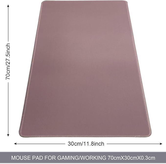 Large Gaming Mouse Pad, Non-Slip Rubber Base, [27.5x11.8IN] Computer Desk Mat for PC, Mac, Laptop - Stitched Edges and Smooth Surface for Office, Home, Work-70x30 ChocolateJ