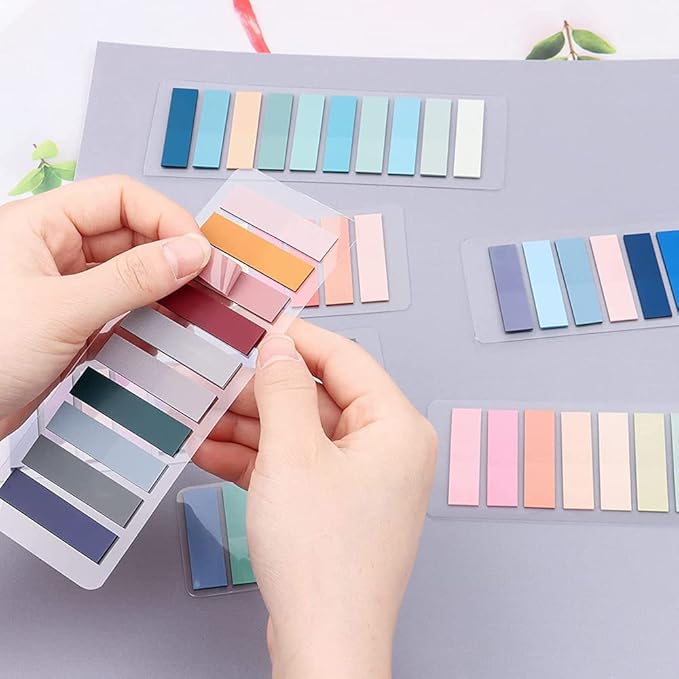 2400Pcs Sticky Tabs Book Tabs, Translucent Sticky Notes, Repositionable Book Markers, Morandi Book Flags Strip, Writable Book Annotation Supplies, Page Tabs, File Index Tabs (2400)