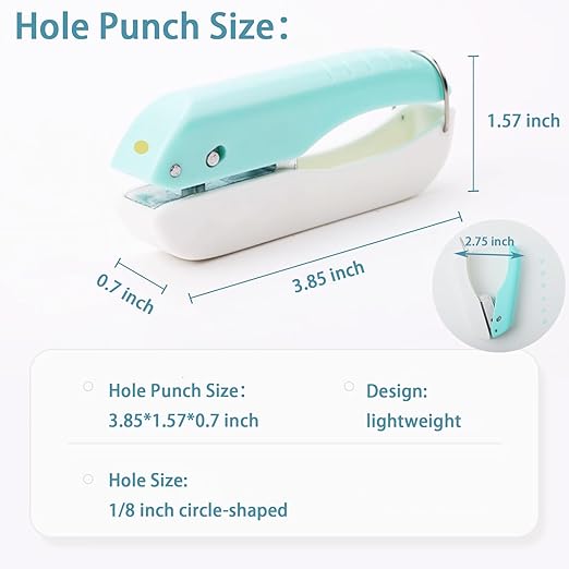 1/8 Hole Punch Single Hole Punch Small Hole Paper Punch for Craft Tag DIY Scrapbook (Circle 1/8 inch)