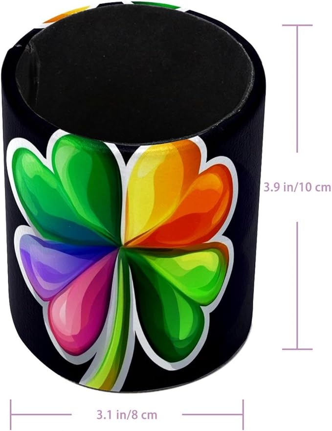 Rainbow Clover Pen Holder Cup for Desk, Pencil Cup Holder for Desk Office Pen Organizer