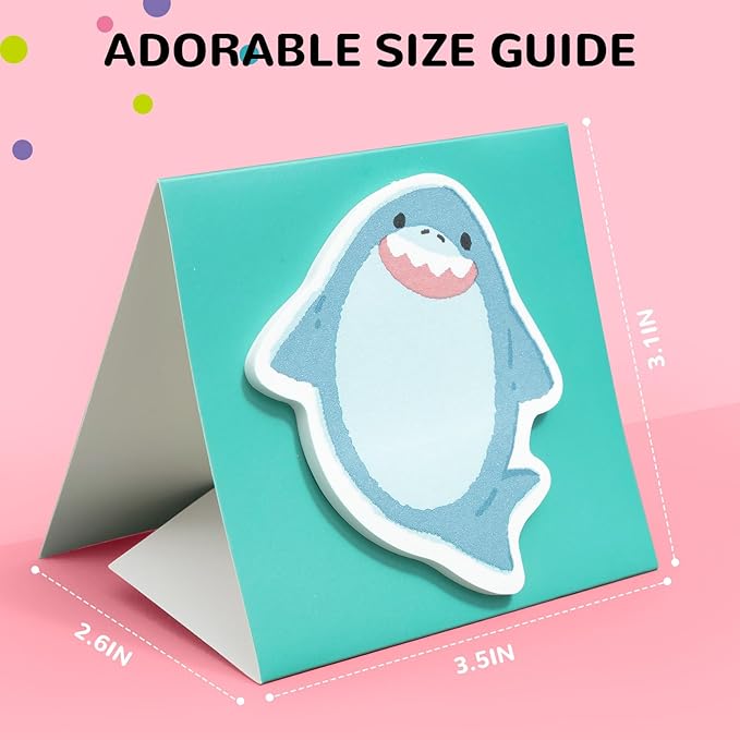 M&G Beamy Animal Sticky Notes, 4 Pads 120 Sheets, 3 x 2 Inch Cute Cartoon Memo Pads, Foldable Stand Self-Stick Notes for School Office Home
