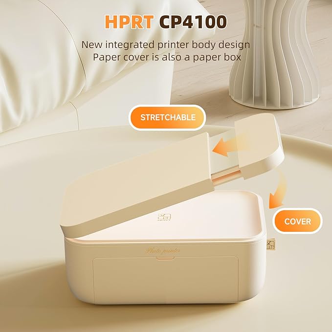 HPRT CP4100 Photo Printer - Portable 4x6 Bluetooth Instant Picture Printer + 108 Sheets & 2 Ribbon, Mobile, Premium Dye Sublimation - 300 DPI Display Resolution - Editing App for Fun, Creative Photos