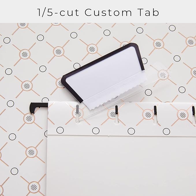 Y YOMA 12 Pack Decorative Hanging File Folders Letter Size Rose Gold File Folder Pretty Hanging Folder Organizer for Filing Cabinet Office Home with 1/5-Cut Adjustable Tabs, 3 Black Foil Design