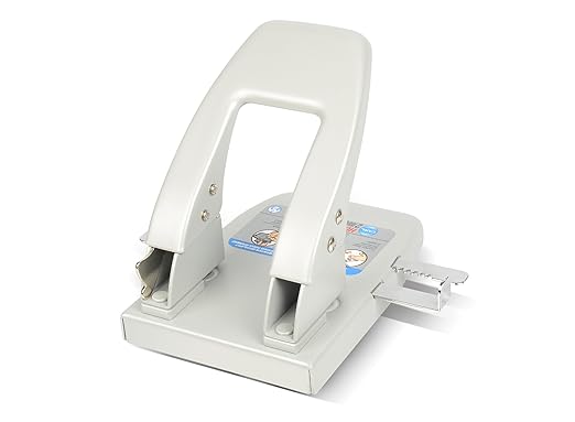 Carl CARL 62040 40-Sheet Capacity hc-240 Two-Hole Punch, 9/32 Dia. Holes, Silver, Metallic