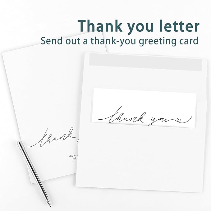 50 Pack 5x7 Envelopes, A7 White Envelopes Self Seal, Printable Envelopes for Invitation, Baby Shower, Birthday Party, Wedding, Postcards, Mailing, Greeting Cards