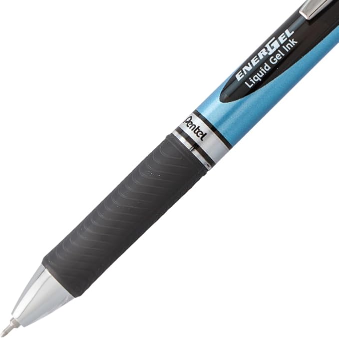 Pentel EnerGel RTX Retractable Liquid Gel Pen, (0.5mm) Needle Tip, Fine Line, Black Ink, 12 Pack Window Box