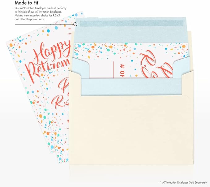 LUXPaper A2 Invitation Envelopes | 4 3/8" x 5 3/4" | Aquamarine Metallic | 80lb. Text | 50 Qty