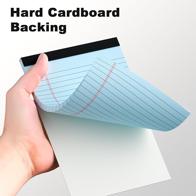 5pcs Small Note Pads 5x8 Notebook College Ruled Legal Pads Color Notepads 5 Pack Study Back Writing Pads 5 x 8 Perforated Narrow Ruled Pads of Paper for School & Office Supplies 30 Sheets/Pack