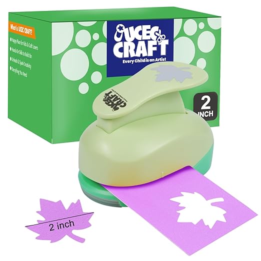 UCEC 2 Inch Maple Leaf Paper Punch for Crafting, Hole Punch Maple Shapes, Craft Lever Cutter Handmade for Autumn, Thanksgiving Day, Paper Crafting and Scrapbooking