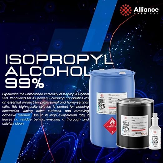 Isopropyl Alcohol 99% - 8 x 1 Quart Bottles with Spray Tops - High-Purity Concentrated Rubbing Alcohol for Effective Cleaning - Quick-Drying, Domestically Sourced IPA