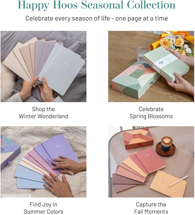 Notebook Journal, Pack of 8 Notebooks, A5, 5.5 x 8 in, Cute Soft Paper Cover Notepad for Travel, Meditation, Wedding and Dream Journals, Lined Diary Notepad Paper (Spring Colors)