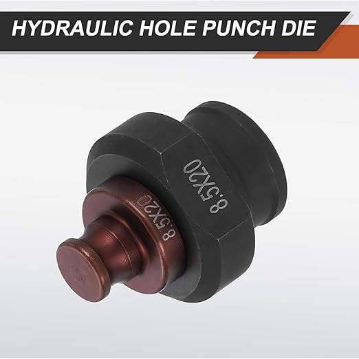 HARFINGTON Hydraulic Hole Punch Die 8.5x20mm Oval Hole 40Cr Steel Electric Punching Kit for MHP-20 JP-20 Electric Punching Machine, Burgundy & Black