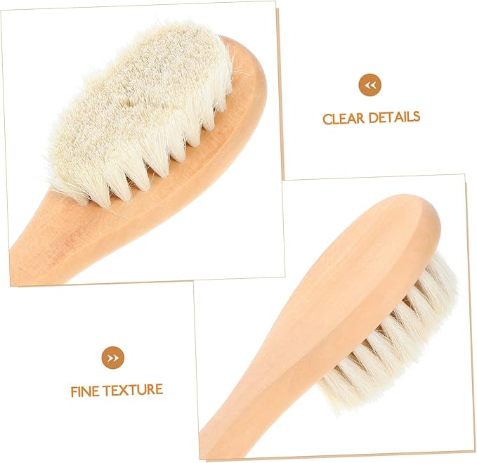 Boar Bristle Laundry Scrub Brush for Delicate Fabrics Soft Cleaning Brush for Stains for Cotton and Linen Clothing