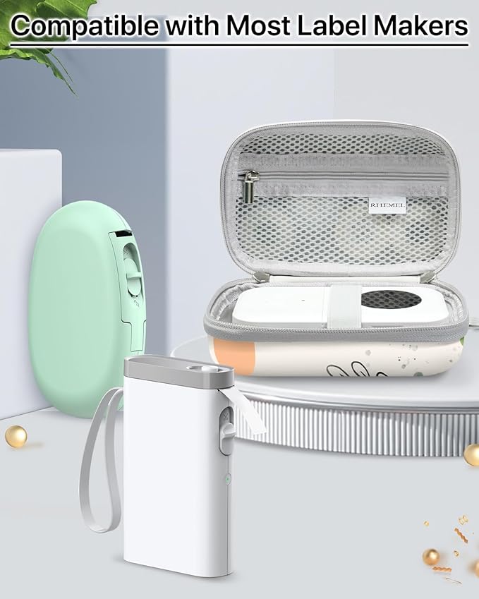 Label Maker Case for Label Maker Machine, EVA Travel Case with Designed Pattern, Compatible with D30, P21, E10, D110 Label Maker (Box Only), Morandi
