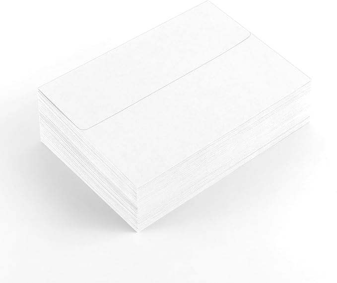 50 Pack 5x7 Envelopes, A7 White Envelopes Self Seal, Printable Envelopes for Invitation, Baby Shower, Birthday Party, Wedding, Postcards, Mailing, Greeting Cards