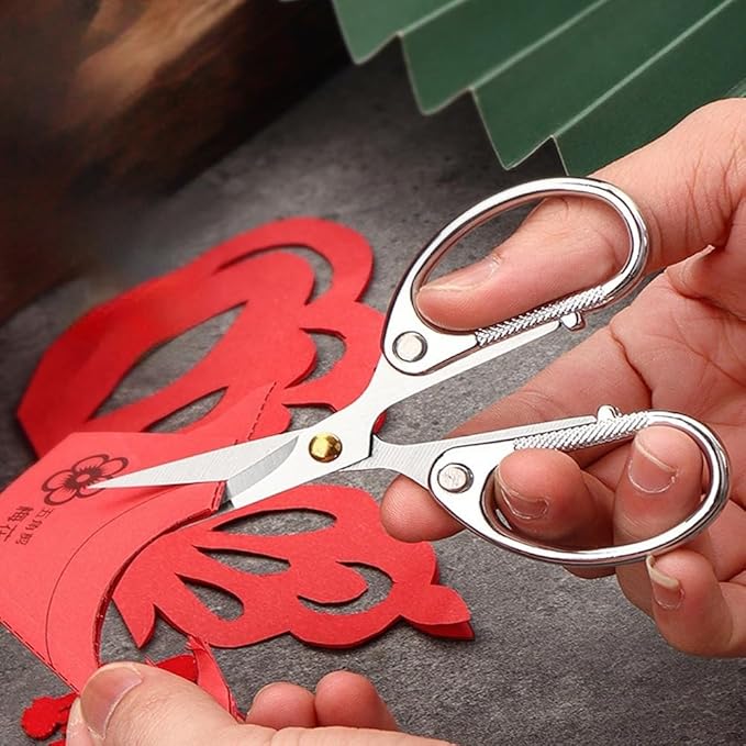 5" All Stainless Steel Office Scissors,Ultra Sharp Blade Shears,Sturdy Sharp Scissor for Office Home School Sewing Fabric Craft Supplies Multipurpose Scissors Sliver