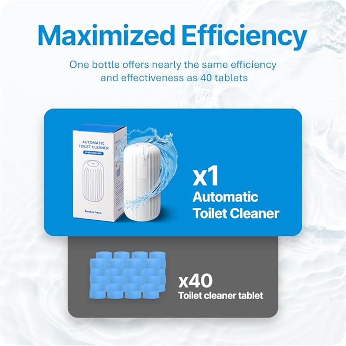 Fresh & Fresh Automatic Toilet Bowl Cleaners - 3 Bottles(UPTO 2500 FLUSHES/Bottle), Commercial and Residential Cleaner 3-4 MONTH Lasting Toilet Bowl Cleaner Bottle