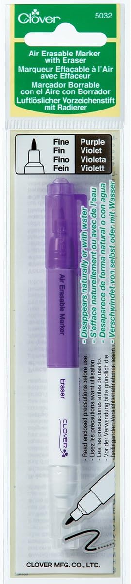 Clover 5032 Purple Fine Air Erasable Marker with Eraser