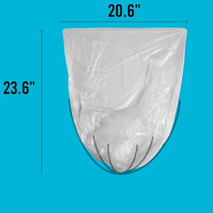 BEIDOU-PAC 4-6 Gallon Trash Bags, 300 Count Bulk, Clear Plastic Recycling Bags, Multi-purpose Garbage Bags for Business Home Bathroom Kitchen Commercial and Industrial