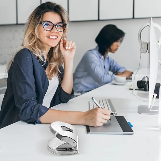 Paper Hole Puncher 2 Hole Punch, 10 Sheets Capacity, Without Base, Silver