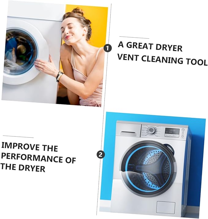 PACKOVE Washing Machine Cleaning Brush Extended Handle Dryer Vent Cleaning Tool Multi-Purpose Brush for Home and Kitchen Use Stainless Steel Rod