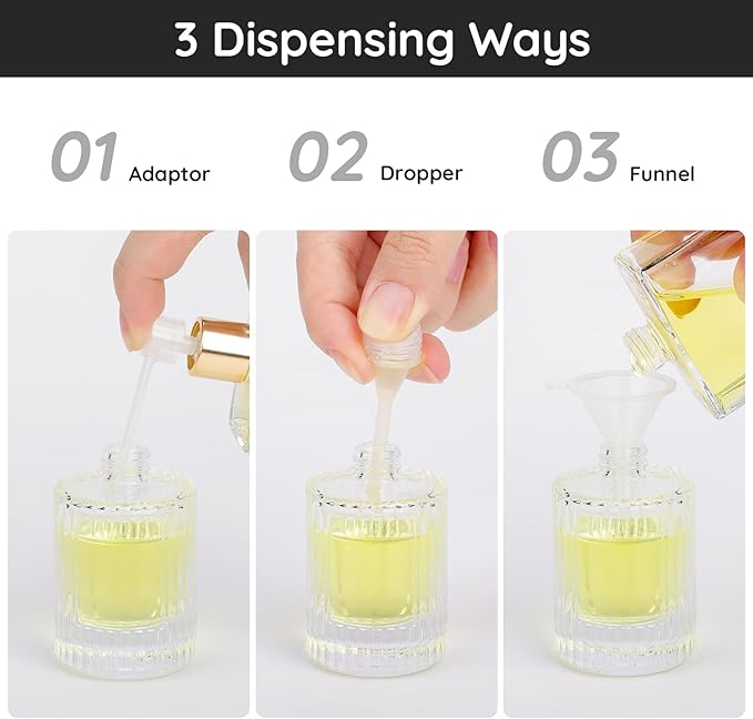 Segbeauty 1oz Glass Perfume Travel Refillable Atomizers 4pcs, Small Perfume Spray Bottle Empty, 30ml Clear Travel Cologne Sprayer with Refill Tool Kit, Sample Cologne Bottles, Fragrance Atomizer