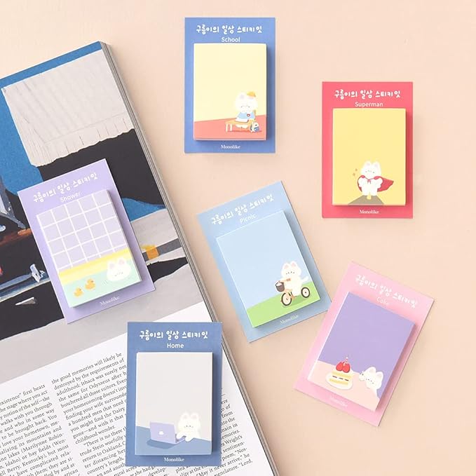 Monolike Gureum's Daily Life Sticky-it - 6p Set Self-Adhesive Memo Pad 50 Sheets