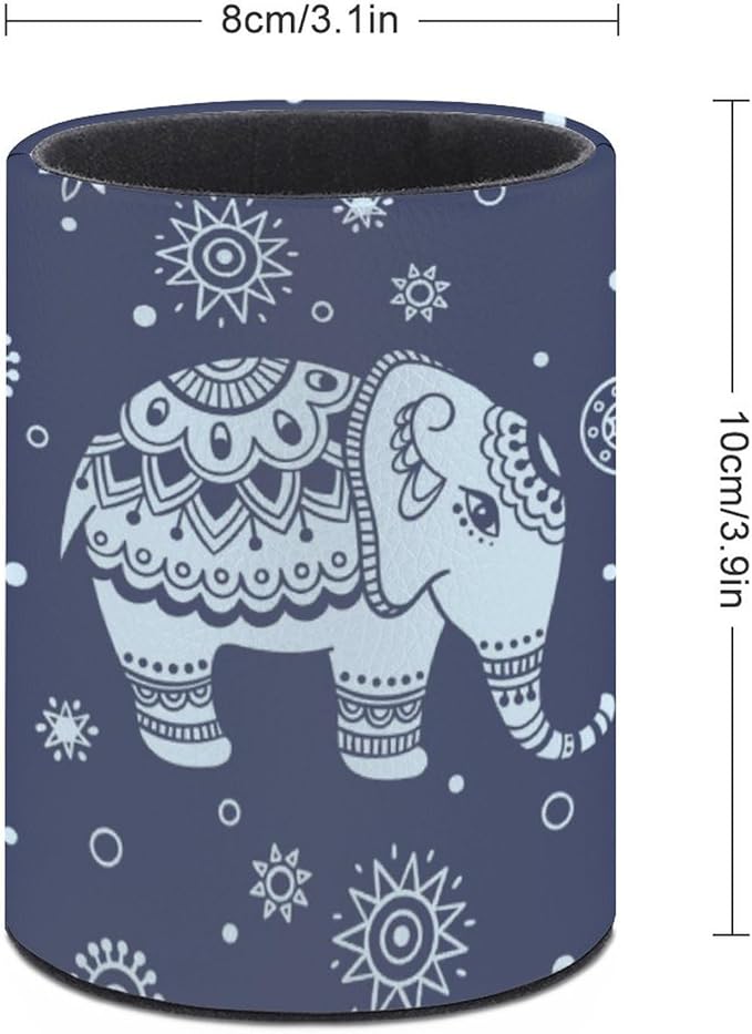 Cute Elephant Pen Holder Pencil Organizer Cute Pencil Cup Desk Decor Makeup Brush Holder PU Multifunctional Office Suppliesfor Home Classroom School