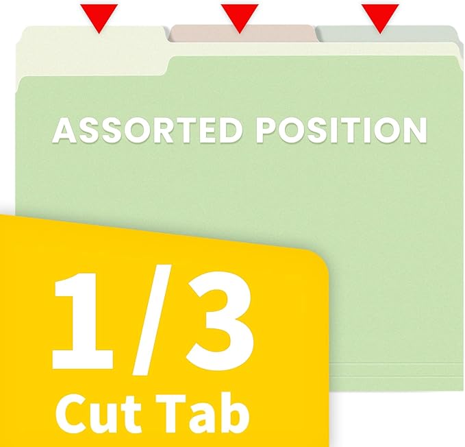 SUNEE File Folders, 18 Pack Manilla Folders 8.5 x 11, Colored File Folders Home Office School Supplies for Documents Files Paper, 6 Morandi Colors