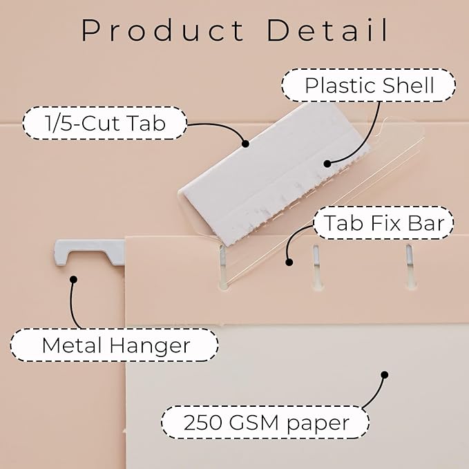 Y YOMA Legal Size - 24 Pack Colored Hanging File Folders Decorative Hanging Folder Cute Pretty File Folder for Filing Cabinet Office Home with 1/5-Cut Adjustable Tabs, Soft Color